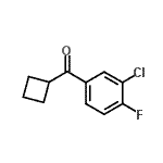 structure of CAS# 898790-88-0, (3-Chloro-4-fluorophenyl)(cyclobutyl)methanone;3-Chloro-4-fluorophenyl cyclobutyl ketone
