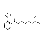 structure of CAS# 898791-01-0, 7-Oxo-7-[2-(trifluoromethyl)phenyl]heptanoic acid;7-oxo-7-(2-trifluoromethylphenyl)heptanoic acid