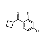 structure of CAS# 898791-09-8, (4-Chloro-2-fluorophenyl)(cyclobutyl)methanone;4-chloro-2-fluorophenyl cyclobutyl ketone