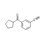 structure of CAS# 898791-36-1, 3-(Cyclopentylcarbonyl)benzonitrile;3-Cyanophenyl cyclopentyl ketone;MFCD03841298