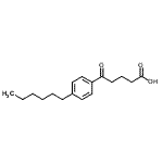 structure of CAS# 898791-53-2, 5-(4-Hexylphenyl)-5-oxopentanoic acid;5-(4-hexylphenyl)-5-oxovaleric acid