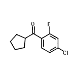 structure of CAS# 898791-75-8, (4-Chloro-2-fluorophenyl)(cyclopentyl)methanone;4-Chloro-2-fluorophenyl cyclopentyl ketone