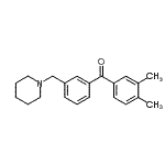 structure of CAS# 898793-20-9, (3,4-Dimethylphenyl)[3-(1-piperidinylmethyl)phenyl]methanone;3,4-dimethyl-3'-piperidinomethyl benzophenone