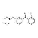 structure of CAS# 898793-30-1, (2-Chlorophenyl)[3-(1-piperidinylmethyl)phenyl]methanone;2-chloro-3'-piperidinomethyl benzophenone