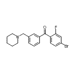 structure of CAS# 898793-40-3, (4-Bromo-2-fluorophenyl)[3-(1-piperidinylmethyl)phenyl]methanone;4-bromo-2-fluoro-3'-piperidinomethyl benzophenone