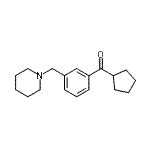 structure of CAS# 898793-70-9, Cyclopentyl[3-(1-piperidinylmethyl)phenyl]methanone;cyclopentyl 3-(piperidinomethyl)phenyl ketone
