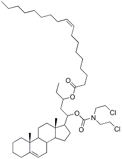 CAS#: 90343-98-9， N-(3-(Oleoyloxy)androst-5-en-17-yl(pentyloxycarbonyl))-N-N-bis(2-chloroethyl)amine
