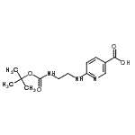 structure of CAS# 904815-08-3, 6-{[2-({[(2-Methyl-2-propanyl)oxy]carbonyl}amino)ethyl]amino}nicotinic acid;6-({2-[(t<wbr>ert-Butox<wbr>ycarbonyl<wbr>)amino]et<wbr>hyl}amino<wbr>)pyridine<wbr>-3-carbox<wbr>ylic acid<wbr>, 2-({2-[<wbr>(tert-But<wbr>oxycarbon<wbr>yl)amino]<wbr>ethyl}ami<wbr>no)-5-car<wbr>boxypyrid<wbr>ine;6-(2-tert-Butoxycarbonylaminoethylamino)nicotinic acid;6-(2-tert-Butoxycarbonylamino-ethylamino)-nicotinic acid