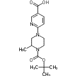 CAS#: 904817-70-5， 6-(3-Methyl-4-{[(2-methyl-2-propanyl)oxy]carbonyl}-1-piperazinyl)nicotinic acid