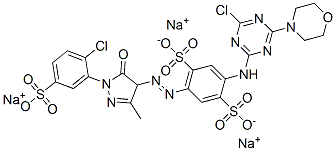 CAS#: 90677-59-1， Trisodium 2-[[4-chloro-6-morpholino-1,3,5-triazin-2-yl]amino]-5-[[1-(2-chloro-5-sulphonatophenyl)-4,5-dihydro-3-methyl-5-oxo-1H-pyrazol-4-yl]azo]benzene-1,4-disulphonate