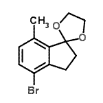 CAS#: 908334-02-1， 4'-Bromo-7'-methyl-2',3'-dihydrospiro[1,3-dioxolane-2,1'-indene]
