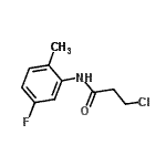 structure of CAS# 908494-83-7, 3-Chloro-N-(5-fluoro-2-methylphenyl)propanamide;3-Chloro-N-(5-fluoro-2-methylphenyl)propanamide;MFCD08593342