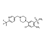 CAS#: 909666-43-9， 1-[2-Chloro-4-methyl-5-(methylsulfonyl)phenyl]-4-{[6-(trifluoromethyl)-3-pyridinyl]methyl}piperazine