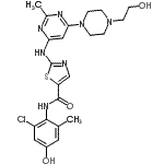CAS#: 910297-57-3， N-(2-Chloro-4-hydroxy-6-methylphenyl)-2-({6-[4-(2-hydroxyethyl)-1-piperazinyl]-2-methyl-4-pyrimidinyl}amino)-1,3-thiazole-5-carboxamide
