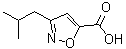 structure of CAS# 910321-93-6, 3-Isobutyl-1,2-oxazole-5-carboxylic acid;3-(2-methylpropyl)isoxazole-5-carboxylic acid;3-isobutylisoxazole-5-carboxylic acid;3-Isobutyl-isoxazole-5-carboxylic acid
