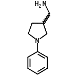 structure of CAS# 910442-15-8, 1-(1-Phenyl-3-pyrrolidinyl)methanamine;(1-Phenyl-3-pyrrolidinyl)methanamine;(1-phenylpyrrolidin-3-yl)methylamine;C-(1-Phenyl-pyrrolidin-3-yl)-methylamine