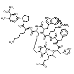 structure of CAS# 91050-39-4, N-acetyl-L-cysteinyl-L-a-glutamyl-L-histidyl-D-phenylalanyl-L-arginyl-L-tryptophyl-L-cysteinyl-L-lysyl-L-prolyl-L-Valinamide cyclic (1->7)-disulfide;AC-CYS-GLU-HIS-D-PHE-ARG-TRP-CYS-LYS-PRO-VAL-NH2;L-Valinamide, N<sup>2</sup>-[[(4S,7S<wbr>,10S,13R,<wbr>16S,19S,2<wbr>2R)-22-(a<wbr>cetylamin<wbr>o)-10-[3-<wbr>[(aminoim<wbr>inomethyl<wbr>)amino]pr<wbr>opyl]-19-<wbr>(2-carbox<wbr>yethyl)-1<wbr>6-(1H-imi<wbr>dazol-4-y<wbr>lmethyl)-<wbr>7-(1H-ind<wbr>ol-3-ylme<wbr>thyl)-6,9<wbr>,12,15,18<wbr>,21-hexao<wbr>xo
-1<wbr>3-(phenyl<wbr>methyl)-1<wbr>,2-dithia<wbr>-5,8,11,1<wbr>4,17,20-h<wbr>exaazacyc<wbr>lotricos-<wbr>4-yl]carb<wbr>onyl]-L-l<wbr>ysyl-L-pr<wbr>olyl-;N<sup>2</sup>-{[(4S,7S,10S,<wbr>13R,16S,1<wbr>9S,22R)-2<wbr>2-Acetami<wbr>do-13-ben<wbr>zyl-10-(3<wbr>-carbamim<wbr>idamidopr<wbr>opyl)-19-<wbr>(2-carbox<wbr>yethyl)-1<wbr>6-(1H-imi<wbr>dazol-4-y<wbr>lmethyl)-<wbr>7-(1H-ind<wbr>ol-3-ylme<wbr>thyl)-6,9<wbr>,12,15,18<wbr>,21-hexao<wbr>xo-1,2-di<wbr>thia-5,8,<wbr>11
,1<wbr>4,17,20-h<wbr>exaazacyc<wbr>lotricosa<wbr>n-4-yl]ca<wbr>rbonyl}-L<wbr>-lysyl-L-<wbr>prolyl-L-<wbr>valinamid