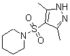 structure of CAS# 91141-46-7, 1-[(3,5-Dimethyl-1H-pyrazol-4-yl)sulfonyl]piperidine;1-(3,5-Dimethyl-1H-pyrazole-4-sulfonyl)-piperidine;3,5-dimethyl-4-(piperidylsulfonyl)pyrazole;ChemDiv2_006278