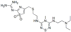 CAS#: 91257-64-6， 2-[4-[2-[[5-(2-Diethylaminoethylamino)-4-Methyl-1,2,4,6-Thiatriazin-3- Yl]Amino]Ethylsulfanylmethyl]-1,1-Dioxo-1,3-Thiazol-2-Yl]Guanidine