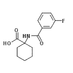 结构式 CAS# 912771-16-5, 1-[(3-氟苯甲酰)氨基]环己烷羧酸