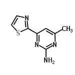structure of CAS# 913322-48-2, 4-methyl-6-thiazol-2-yl-pyrimidin-2-amine;4-methyl-6-(1,3-thiazol-2-yl)pyrimidin-2-amine;MFCD08705823