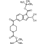 CAS#: 913388-55-3， (1-{[(2-Methyl-2-propanyl)oxy]carbonyl}-5-[(4-{[(2-methyl-2-propanyl)oxy]carbonyl}-1-piperazinyl)carbonyl]-1H-indol-2-yl)boronic acid