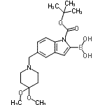 CAS#: 913388-69-9， (5-[(4,4-Dimethoxy-1-piperidinyl)methyl]-1-{[(2-methyl-2-propanyl)oxy]carbonyl}-1H-indol-2-yl)boronic acid
