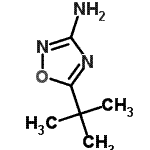 structure of CAS# 91362-43-5, 5-(2-Methyl-2-propanyl)-1,2,4-oxadiazol-3-amine;5-(tert-butyl)-1,2,4-oxadiazol-3-amine;5-tert-butyl-1,2,4-oxadiazol-3-amine