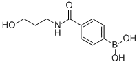 structure of CAS# 913835-29-7, B-[4-[[(3-Hydroxypropyl)Amino]Carbonyl]Phenyl]-Boronic Acid;4-[(3-Hydroxypropyl)Carbamoyl]Benzeneboronic Acid 97%;4-(3-HYDROXYPROPYLCARBAMOYL)BENZENEBORONIC ACID 97;(3-Hydroxypropyl) 4-Boronobenzamide