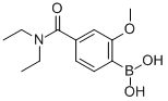 structure of CAS# 913835-34-4, 4-(Diethylcarbamoyl)-2-Methoxybenzeneboronic Acid;4-(Diethylcarbamoyl)-2-Methoxybenzeneboronic Acid 96%;[4-(DIETHYLCARBAMOYL)-2-METHOXY]PHENYLBORONIC ACID;4-(Diethylcarbamoyl)-2-Methoxybenzeneboronic Acid