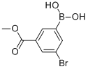 structure of CAS# 913835-87-7, 3-Borono-5-Bromo-Benzoic Acid 1-Methyl Ester;3-Bromo-5-(Methoxycarbonyl)Benzeneboronic Acid 96%;3-BROMO-5-(METHOXYCARBONYL)BENZENEBORONIC ACID 96;3-BROMO-5-(METHOXYCARBONYL)BENZENEBORONIC ACID
