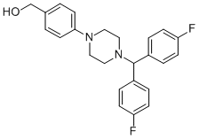 structure of CAS# 914349-62-5, 4-[4-[Bis(4-Fluorophenyl)Methyl]-1-Piperazinyl]-Benzenemethanol;4-{4-[Bis(4-Fluorophenyl)Methyl]Piperazinyl}Benzyl Alcohol