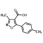结构式 CAS# 91569-57-2, 3-甲基-5-(4-甲基苯基)-1,2-恶唑-4-羧酸