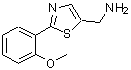 structure of CAS# 915921-26-5, 1-[2-(2-Methoxyphenyl)-1,3-thiazol-5-yl]methanamine;{[2-(2-methoxyphenyl)-1,3-thiazol-5-yl]methyl}amine;{[2-(2-Methoxyphenyl)-1,3-thiazol-5-yl]-methyl}amine;C-[2-(2-Methoxy-phenyl)-thiazol-5-yl]-methylamine