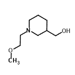 structure of CAS# 915921-51-6, [1-(2-Methoxyethyl)-3-piperidinyl]methanol;[1-(2-methoxyethyl)piperidin-3-yl]methanol;3-piperidinemethanol, 1-(2-methoxyethyl);3-piperidinemethanol, 1-(2-methoxyethyl)-