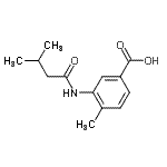 structure of CAS# 915923-60-3, 4-Methyl-3-[(3-methylbutanoyl)amino]benzoic acid;4-methyl-3-(3-methylbutanoylamino)benzoic acid;4-Methyl-3-[(3-methylbutanoyl)amino]benzoic acid;4-methyl-3-[(3-methylbutanoyl)amino]benzoicacid
