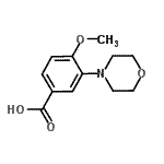 structure of CAS# 915923-91-0, 4-Methoxy-3-(4-morpholinyl)benzoic acid;4-methoxy-3-(4-morpholinyl)benzoic acid;4-methoxy-3-(morpholin-4-yl)benzoic acid;4-methoxy-3-morpholin-4-ylbenzoic acid