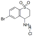 structure of CAS# 916420-34-3, 6-Bromo-3,4-Dihydro-2H-1-Benzothiopyran-4-Amine 1,1-Dioxide;4-Amino-6-Bromo-3,4-Dihydro-2H-Thiochromene 1,1-Dioxide, 6-Bromo-3,4-Dihydro-2H-1-Benzothiopyran-4-Amine 1,1-Dioxide;4-Amino-6-Bromo-3,4-Dihydro-2H-1$L^{6}-Benzothiopyran-1,1-Dione Hydrochloride;6-Bromo-3,4-Dihydro-2H-S,S-Di-Oxo-Thiochromen-4-Amine Hydrochloride