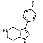 结构式 CAS# 916423-52-4, 3-(4-氟苯基)-4,5,6,7-四氢-1H-吡唑并[4,3-c]吡啶