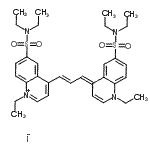 CAS#: 91776-86-2， 6-(Diethylsulfamoyl)-4-{(1E,3E)-3-[6-(diethylsulfamoyl)-1-ethyl-4(1H)-quinolinylidene]-1-propen-1-yl}-1-ethylquinolinium iodide