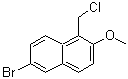 结构式 CAS# 92643-16-8, 6-溴-1-(氯甲基)-2-甲氧基萘