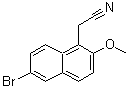 structure of CAS# 92643-17-9, (6-Bromo-2-methoxy-1-naphthyl)acetonitrile;(6-Bromo-2-methoxynaphth-1-yl)acetonitrile 97%;(6-bromo-2-methoxynaphthalen-1-yl)acetonitrile;2-(6-Bromo-2-Methoxy-1-Naphthyl)Acetonitrile