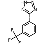 structure of CAS# 926921-64-4, 5-[3-(Trifluoromethyl)phenyl]-2H-tetrazole;2H-1,2,3,4-Tetrazole, 5-[3-(trifluoromethyl)phenyl]-;3-(1H-Tetrazol-5-yl)benzotrifluoride;5-(3-(Trifluoromethyl)phenyl)-1H-tetrazole