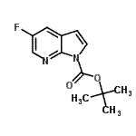 structure of CAS# 928653-77-4, 2-Methyl-2-propanyl 5-fluoro-1H-pyrrolo[2,3-b]pyridine-1-carboxylate;5-Fluoro-<wbr>pyrrolo[2<wbr>,3-b]pyri<wbr>dine-1-ca<wbr>rboxylic <wbr>acid tert<wbr>-butyl es<wbr>ter;5-Fluoro-<wbr>pyrrolo[2<wbr>,3-b]pyri<wbr>dine-1-ca<wbr>rboxylic <wbr>acidtert-<wbr>butyl est<wbr>er;5-FLUORO-<wbr>PYRROLO[2<wbr>,3-B]PYRI<wbr>DINE-1-CA<wbr>RBOXYLICA<wbr>CIDTERT-B<wbr>UTYLESTER