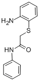 structure of CAS# 92906-38-2, 2-(2-Amino-Phenylsulfanyl)-N-Phenyl-Acetamide;2-(2-Aminophenyl)Sulfanyl-N-Phenyl-Acetamide;2-[(2-Aminophenyl)Thio]-N-Phenylacetamide;2-[(2-Aminophenyl)Thio]-N-Phenyl-Acetamide