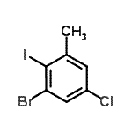 structure of CAS# 933671-80-8, 1-Bromo-5-chloro-2-iodo-3-methylbenzene;3-Bromo-5-chloro-2-iodotoluene