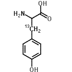 structure of CAS# 93627-94-2, (beta-<sup>13</sup>C)Tyrosine;DL-4-Hydroxyphenyl(alanine-3-13C);DL-Tyrosine-3-13C;DL-TYROSINE-β-13C