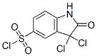 structure of CAS# 93783-15-4, 3,3-Dichloro-2-Oxoindoline-5-Sulphonyl Chloride;3,3-Dichloro-2-Oxo-Indoline-5-Sulfonyl Chloride;3,3-Dichloro-2-Oxo-5-Indolinesulfonyl Chloride;3,3-Dichloro-2-Keto-Indoline-5-Sulfonyl Chloride