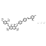 CAS#: 93803-38-4， Trisodium 4-amino-3-({4'-[(2-amino-4-hydroxyphenyl)diazenyl]-4-biphenylyl}diazenyl)-5-hydroxy-6-[(4-methoxy-2-sulfonatophenyl)diazenyl]-2,7-naphthalenedisulfonate