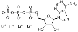 结构式 CAS# 93839-89-5, 腺苷 5'-(三氢二磷酸酯)与硫代磷酸 P'-酸酐锂盐(1:4)